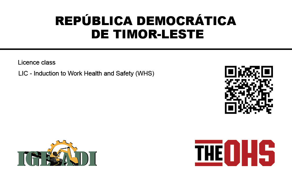 Induction to Work Health and Safety (WHS) — back